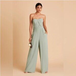 NWT Birdy Grey Gigi Convertible Jumpsuit sage green chiffon S